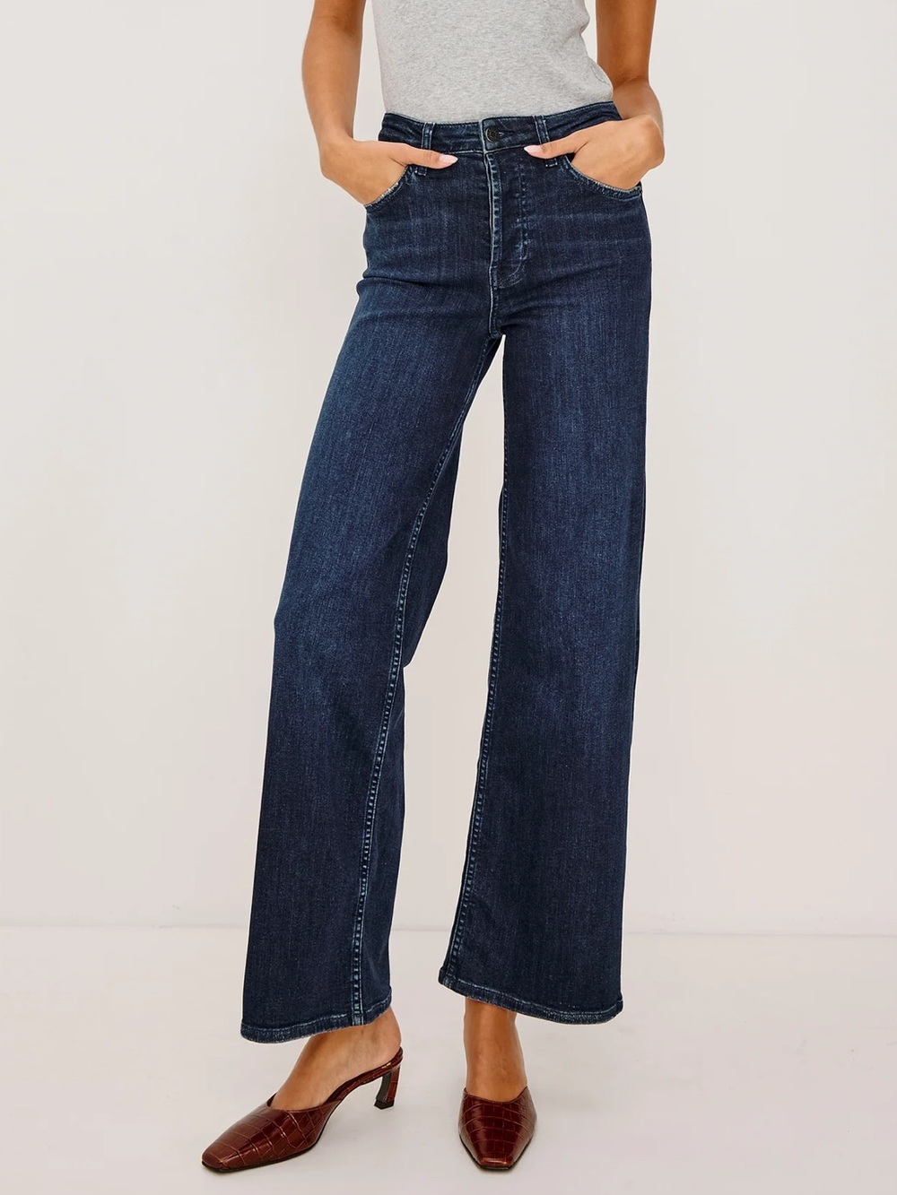 RAILS The Getty High Rise Wide Leg Jean in Medium / Dark Wash - 25